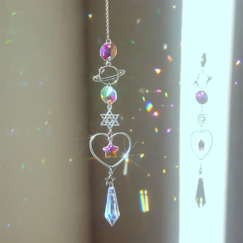 Crystal Wind Chime Sun Catcher – Rainbow Prism Pendant Decor Crystal Sun Catcher Axl