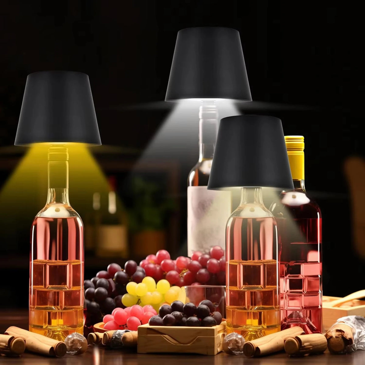 USB Rechargeable Bottle Table Lamp | Touch Control 3-Color LED LED Table Lamp Axl