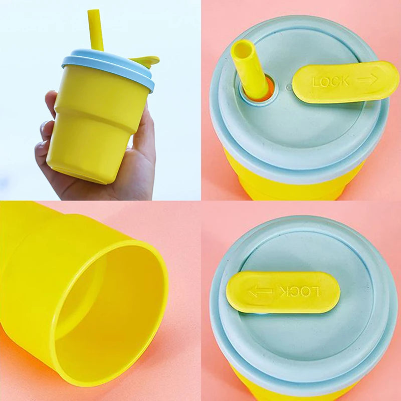 400ml Silicone Travel Mug with Lid & Straw | Leak-Proof Cup Silicone Travel Mug Axl