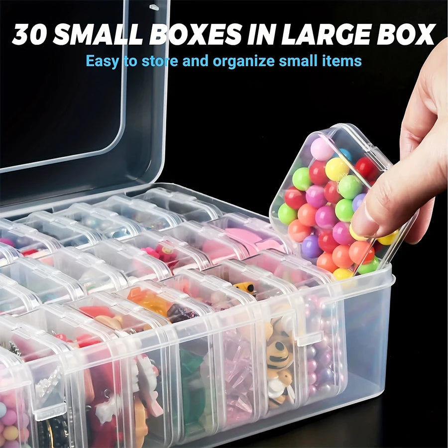 Transparent Plastic Storage Box – 14 or 30 Compartments Compartment Storage Box Axl