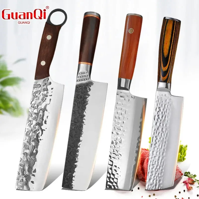 InLeung Chef Cleaver Knife – Stainless Steel Wood Handle Chef Cleaver Knife Axl