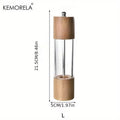KEMORELA Acrylic & Wood Salt and Pepper Grinder Set Salt & Pepper Mill Axl L