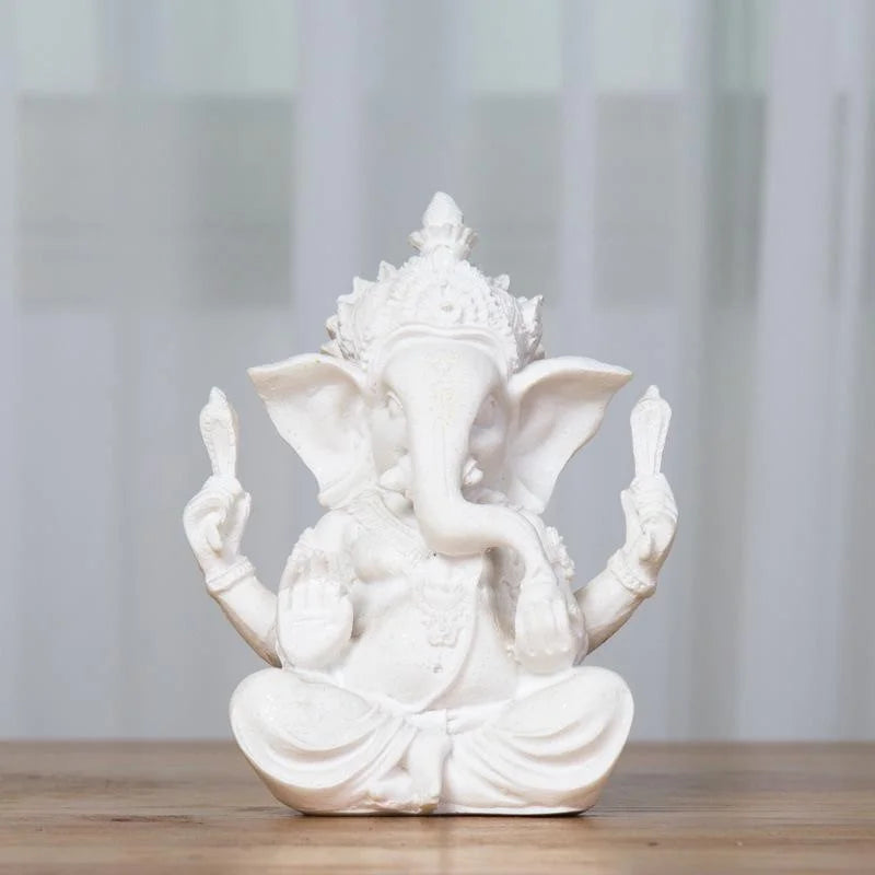 Ganesha Elephant Statue – Handmade Resin Sandstone Figurine Decorative Figurine Axl