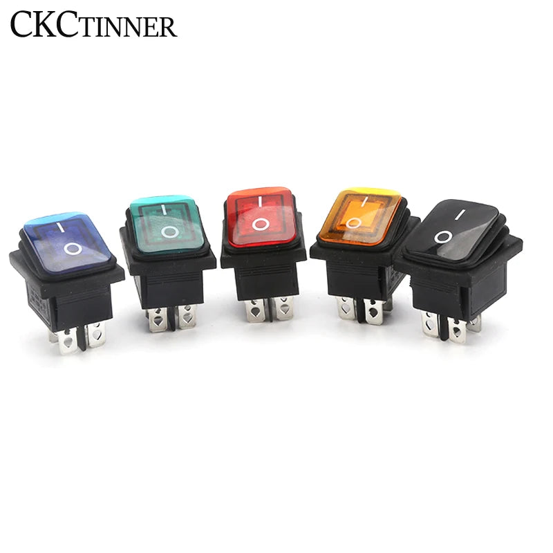 KCD4 Rocker Switch ON/OFF 4-Pin 6-Pin Illuminated 16A 250V Rocker Power Switch Axl