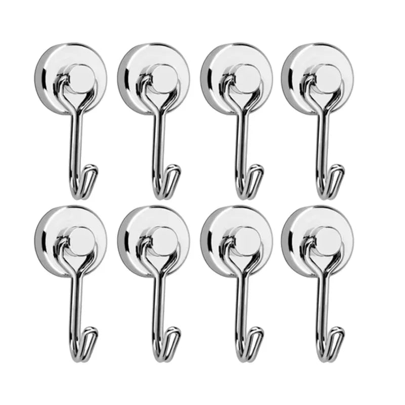 Neodymium Magnetic Hooks 5KG – 360° Swivel No-Drill, 4-Pack Magnetic Hooks Axl 8pcs white