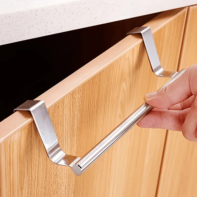 No-Drill Cabinet Door Towel Rack – Zinc Alloy Kitchen Organizer Cabinet Towel Rack Axl