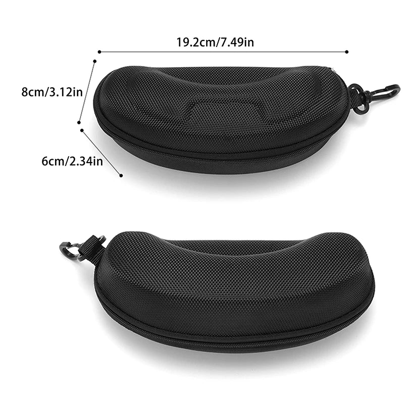 Portable EVA Hard Glasses Case with Carabiner Hook & Zipper Eyeglasses Case Axl 1pcs