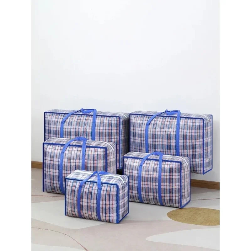 Foldable Large Capacity Woven Moving & Storage Bag – Blue Storage Moving Bag Axl
