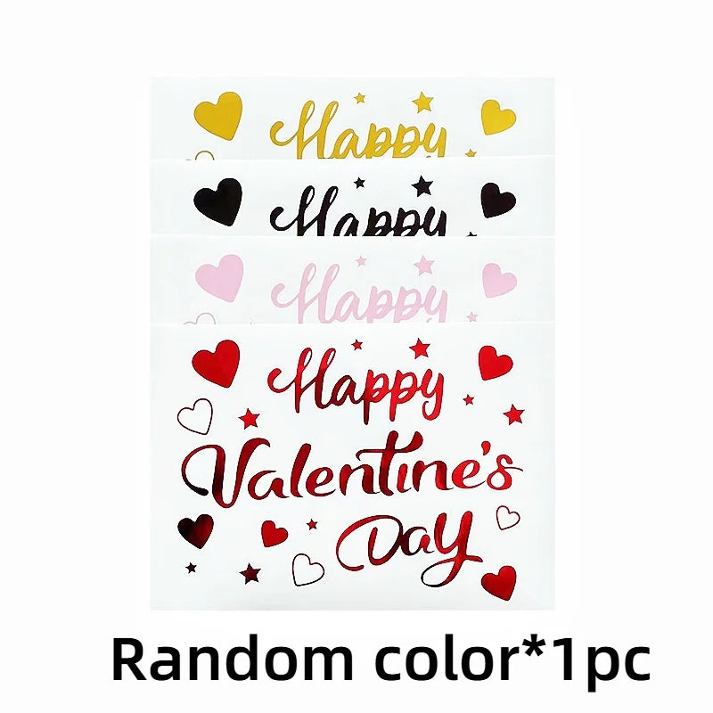 Valentine's Day Transparent Balloon Stickers | Party Wall Decor Party Stickers Axl Random color 3pcs as show