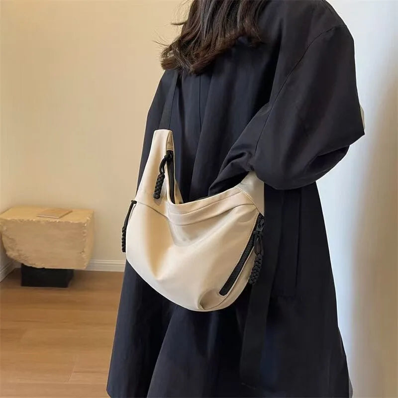 Women's Nylon Crossbody Hobo Bag – Large Capacity Shoulder Purse Crossbody Shoulder Bag Axl Khaki-1pcs