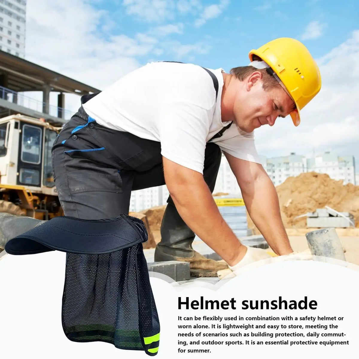 Hard Hat Sun Shade Neck Shield with Reflective Strip | Safety Hard Hat Sun Shade Axl