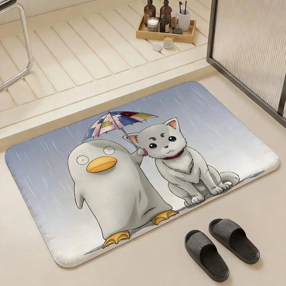 Anime Gintama Flannel Floor Mat – Non-Slip Soft Indoor Rug Anime Floor Mat Axl