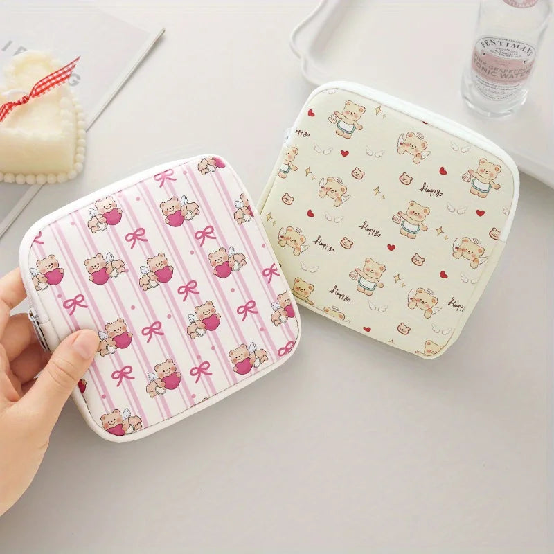 Portable Cartoon Sanitary Napkin & Sundries Storage Pouch Storage Organizer Pouch Axl