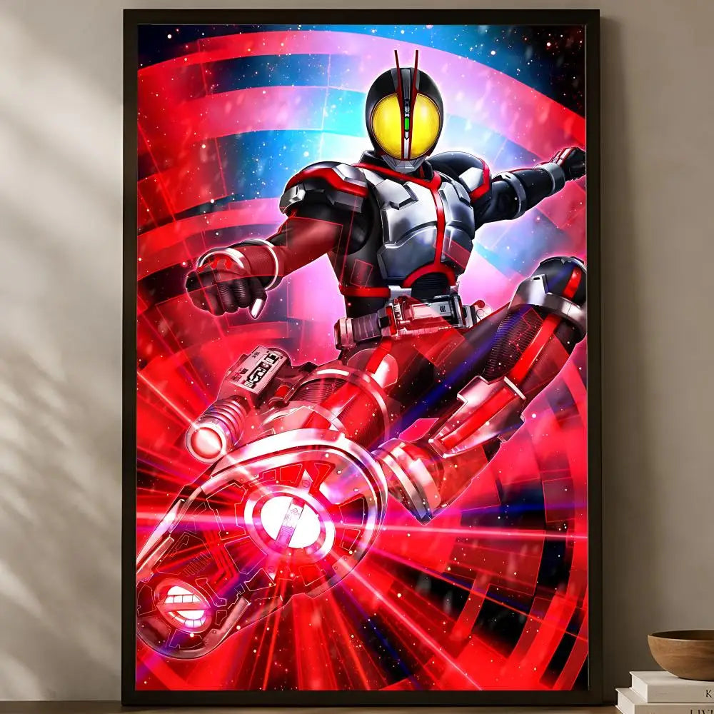 Kamen Rider Faiz 555 HD Self-Stick Wall Art Poster – Waterproof Wall Art Poster Axl White01 15X20cmNoframe