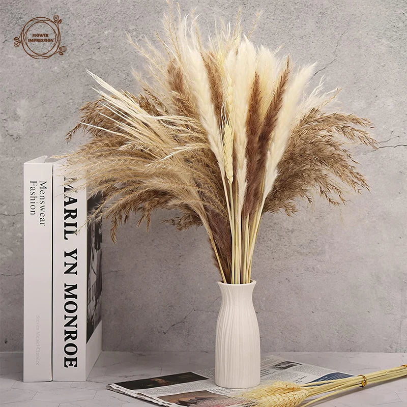 Natural Dried Pampas Grass & Bunny Tails Boho Bouquet Dried Flower Bouquet Axl
