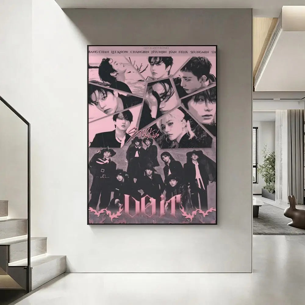 Stray Kids Kpop HD Wall Poster – Waterproof Sticky Decor Wall Art Poster Axl White1 50X70cmNoframe