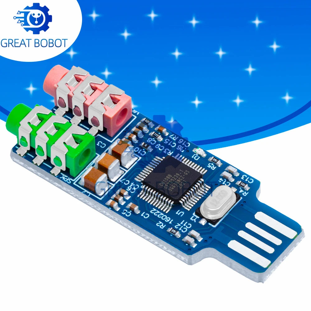 CM108 USB External Sound Card – Driver-Free for Laptop & PC USB Sound Card Axl Default Title