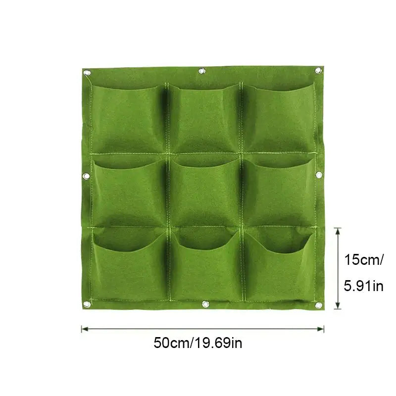 Vertical Wall Planter Bags – 9, 18 & 49 Pocket Grow Bags Vertical Garden Planter Axl 9 Pocket Green
