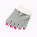 Women's Invisible Open Toe Non-Slip Mesh Cotton Socks Invisible Half Socks Axl grey-toeless One Size