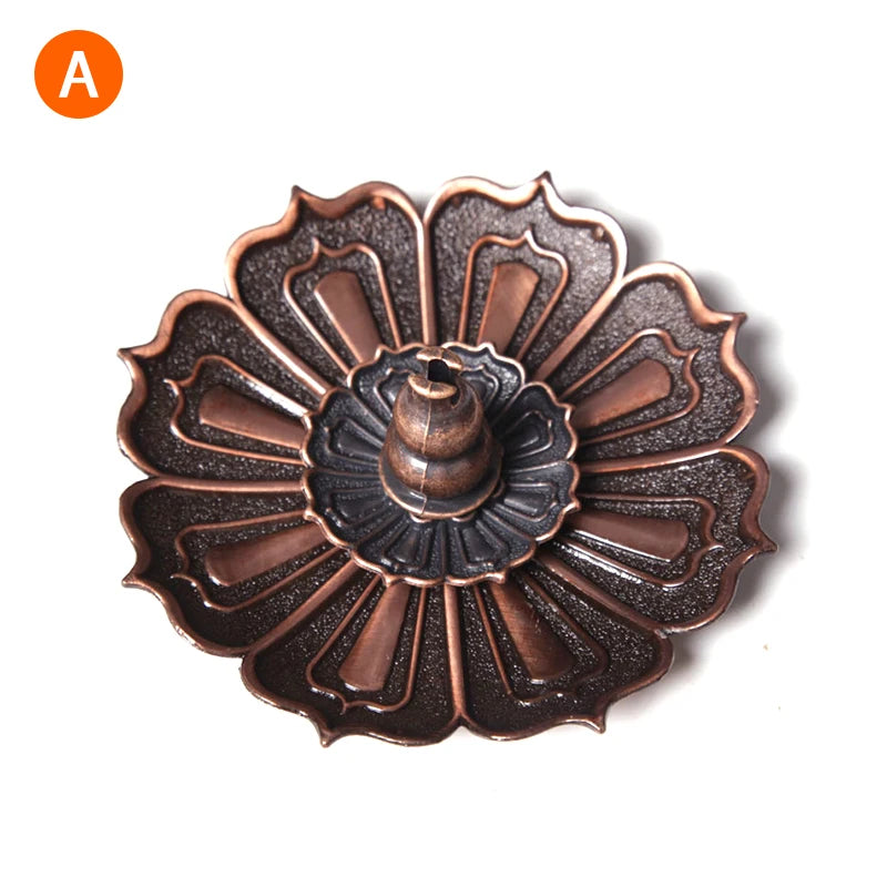 Lotus Incense Burner Stick Holder – Zinc Alloy Coil Base Incense Burner Holder Axl A