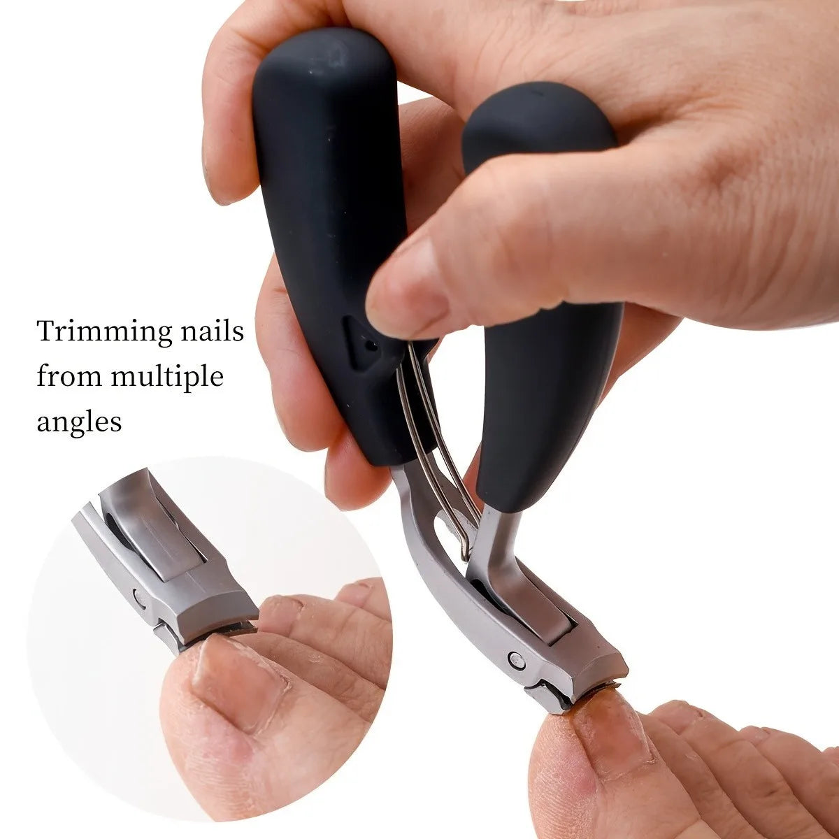 PLYS Curved Nail Clippers – Wide Opening Thick Nail Trimmer Nail Clippers Axl