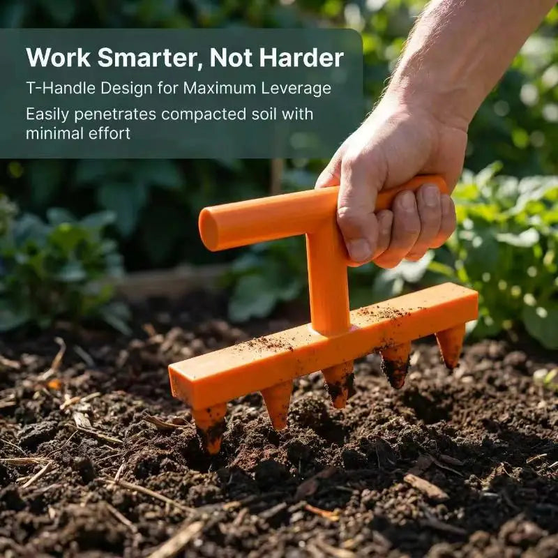 5-Tooth Garden Dibber Seed Hole Punch Planting Sowing Tool Garden Dibber Tool Axl
