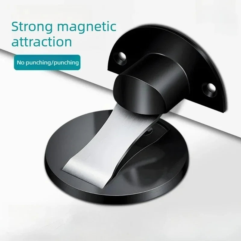 Magnetic Self-Locking Door Stopper – No-Drill Stainless Steel Magnetic Door Stopper Axl