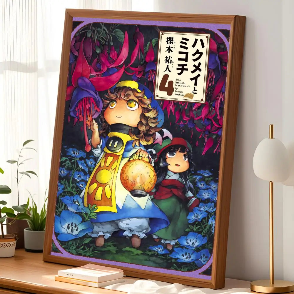 Hakumei and Mikochi Self-Stick HD Waterproof Wall Art Poster Anime Wall Poster Axl
