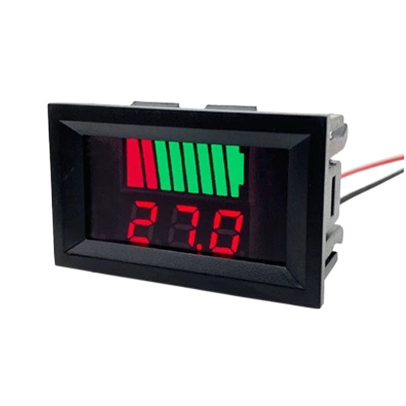 Battery Charge Level Indicator 12V–60V LED Voltmeter Tester Battery Capacity Meter Axl Red
