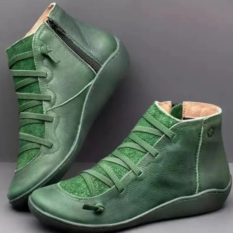 Women's Vintage Lace-Up Ankle Boots | Non-Slip Platform Women's Ankle Boots Axl