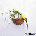 Handmade Feather Parrot Figurine – Garden & Home Bird Ornament Bird Garden Ornament Axl 35 cm Yellow