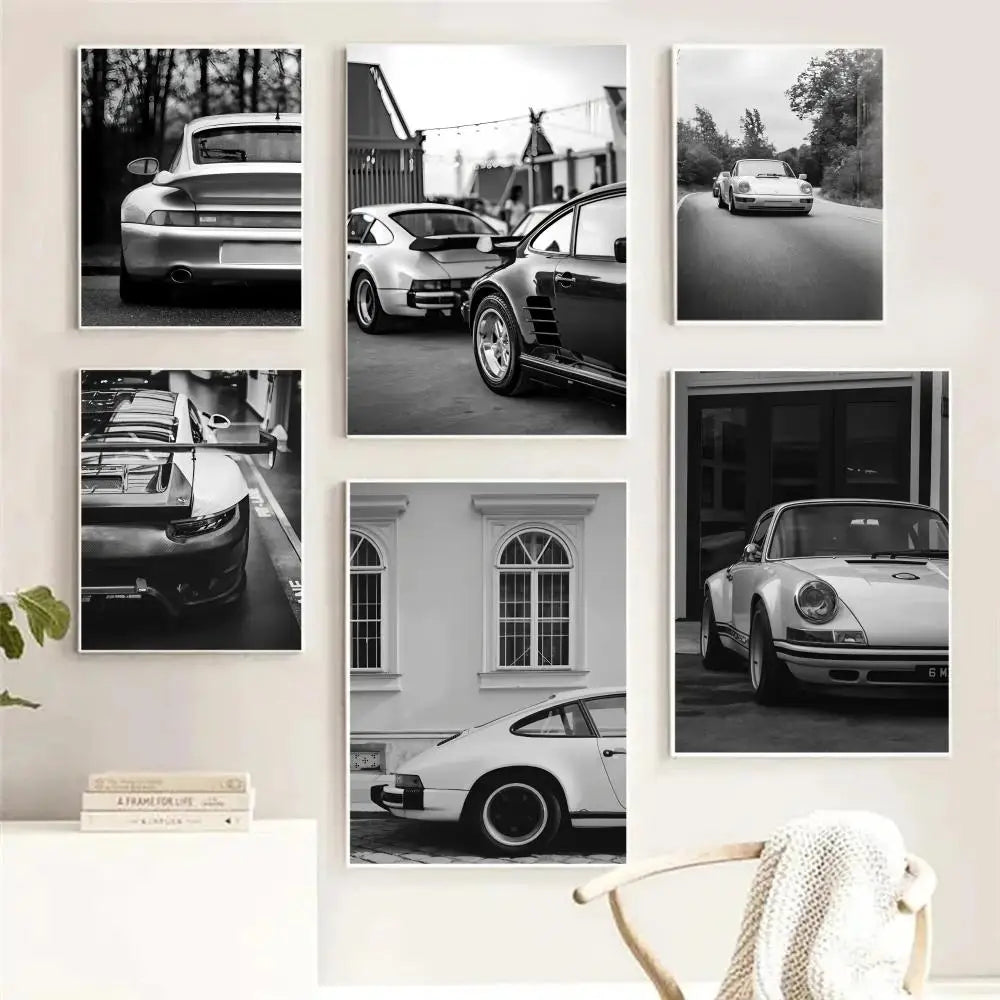 Black & White Car Canvas Wall Art – HD Print Home Decor Poster Canvas Wall Art Axl