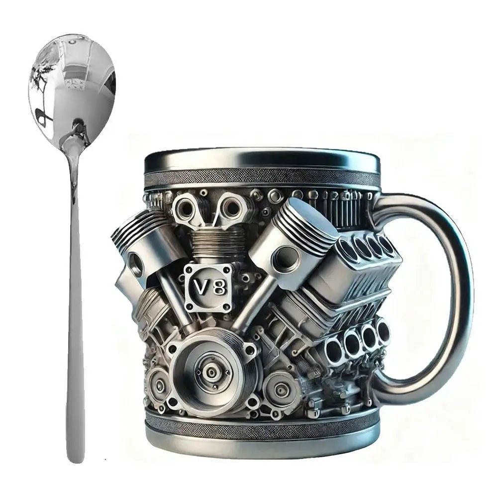 V12 Engine Coffee Mug 200ml | Unique Car Enthusiast Gift Novelty Coffee Mug Axl V8 301-400ml