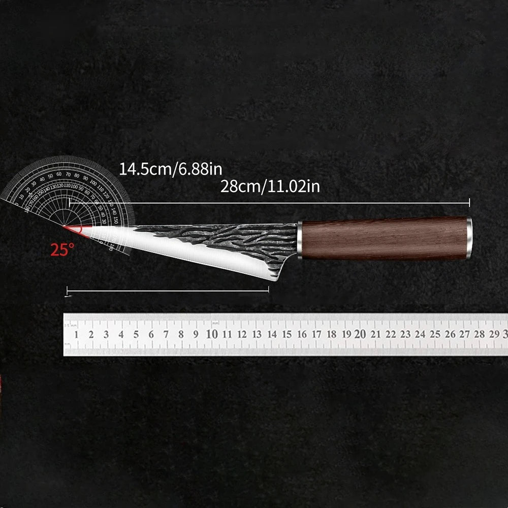 PLYS Forged Boning Knife – Carbon Steel Chef Knife Wood Handle Chef Boning Knife Axl