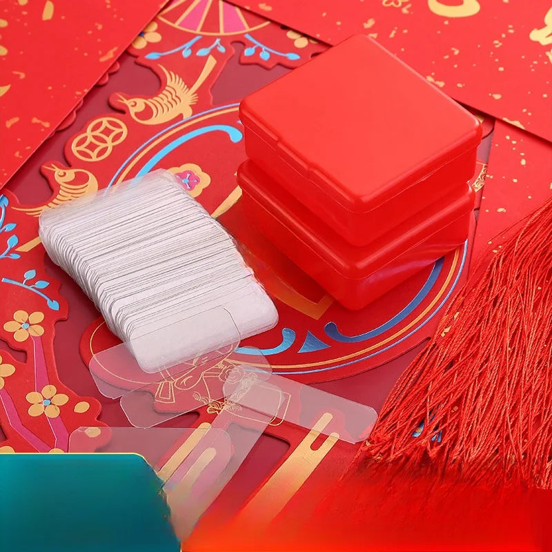 Double-Sided Stickers Red 60 Pcs | 44mm x 10mm Adhesive Tabs Double-Sided Stickers Axl
