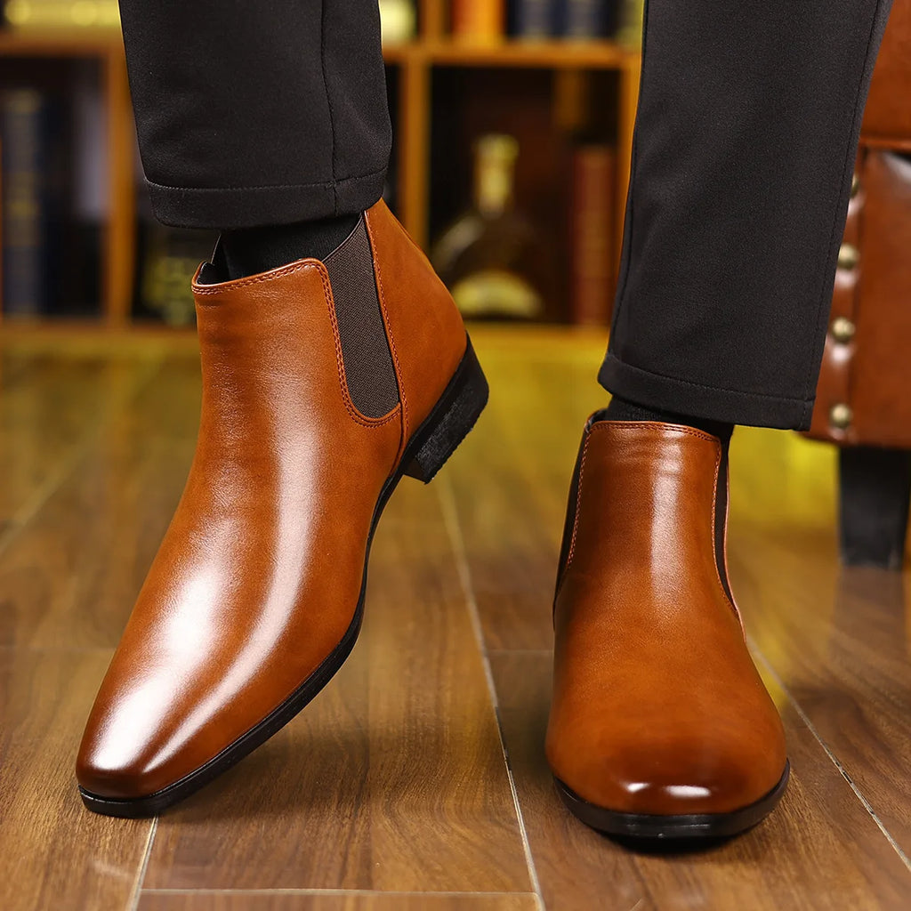 Men's Luxury Chelsea Boots – Soft-Sole Business Ankle Boots Men's Chelsea Boots Axl