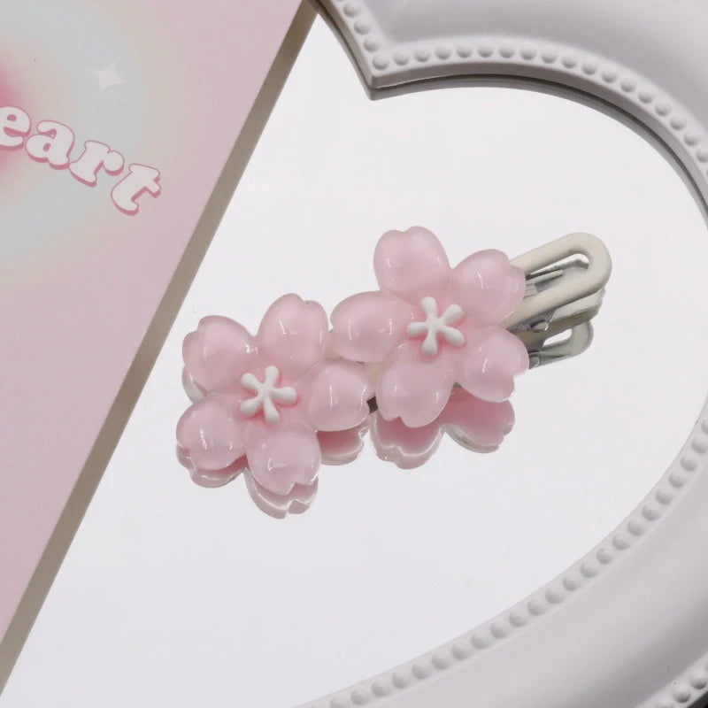 Anime Sakura Pink Flower Hair Clip – Cute Girl Barrette Flower Hair Clip Axl
