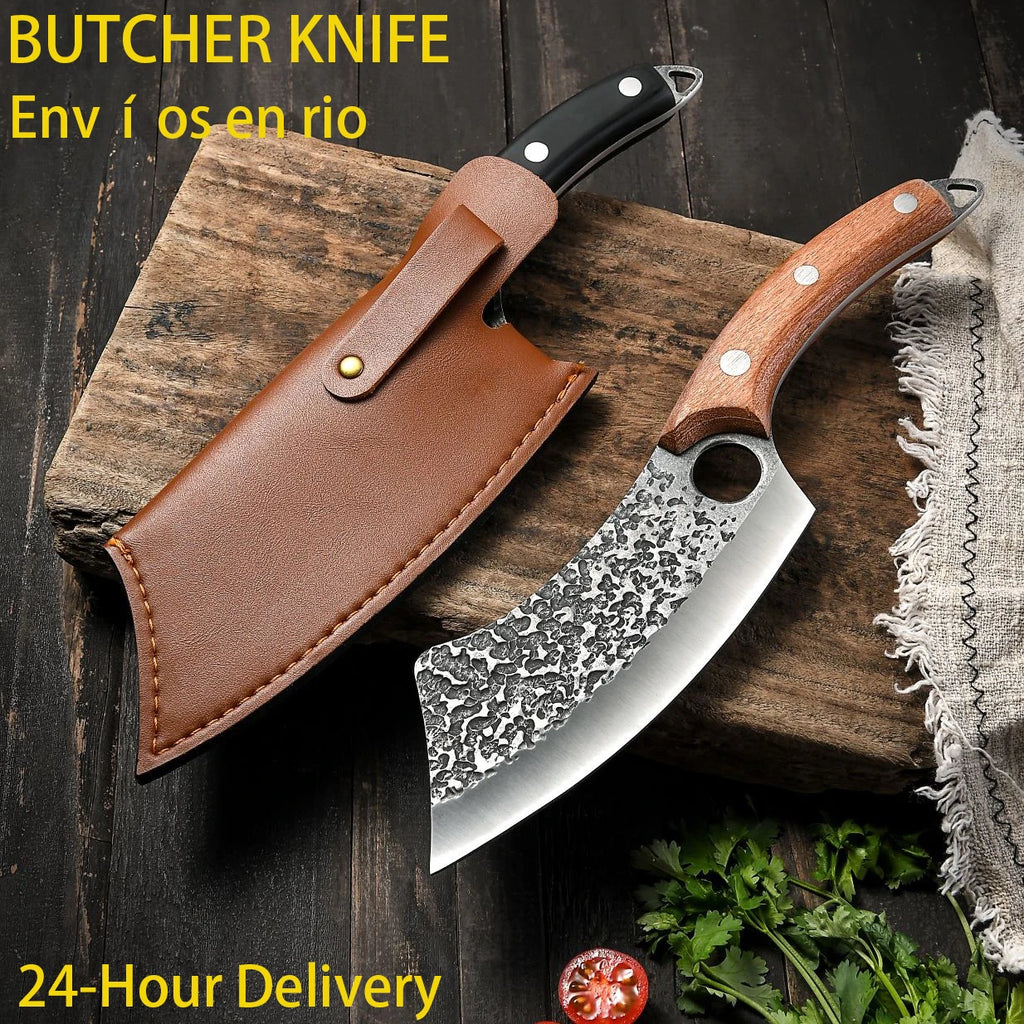 Forged Stainless Steel Chef Knife – Rosewood Handle Cleaver Kitchen Chef Knife Axl