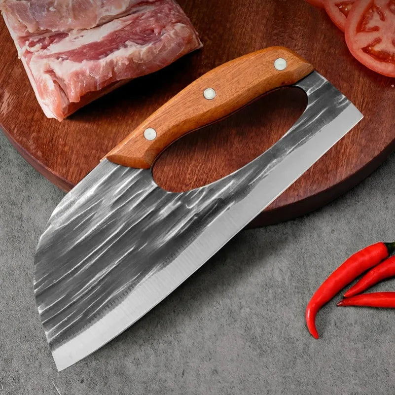 InLeung Forged Steel Meat Cleaver & Chef Knife | 21.8cm Kitchen Cleaver Knife Axl
