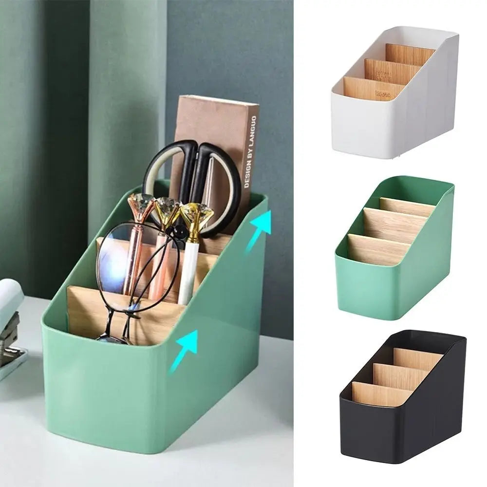 Wood Remote Control Organizer – Multipurpose Desktop Storage Box Desktop Storage Organizer Axl