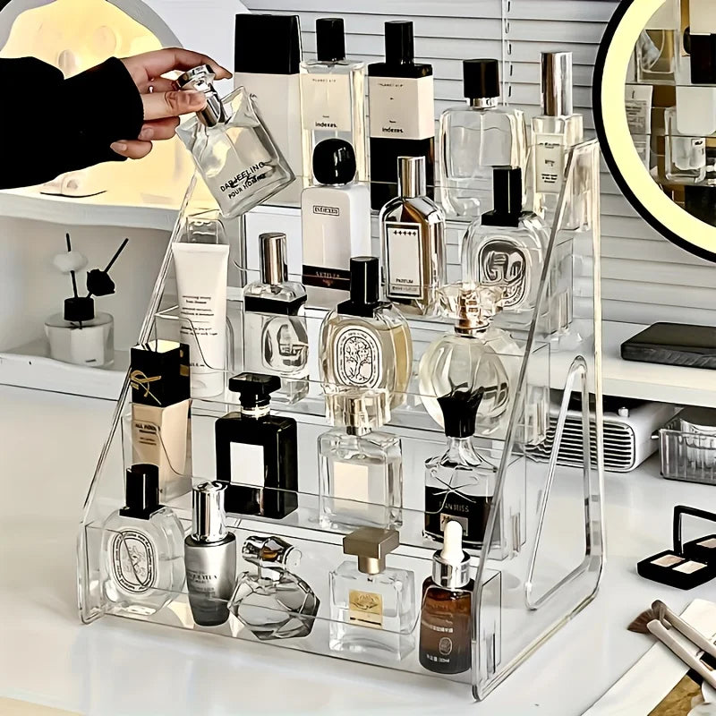 Acrylic Perfume & Cosmetic Organizer – Clear Multi-Layer Stand Cosmetic Organizer Axl