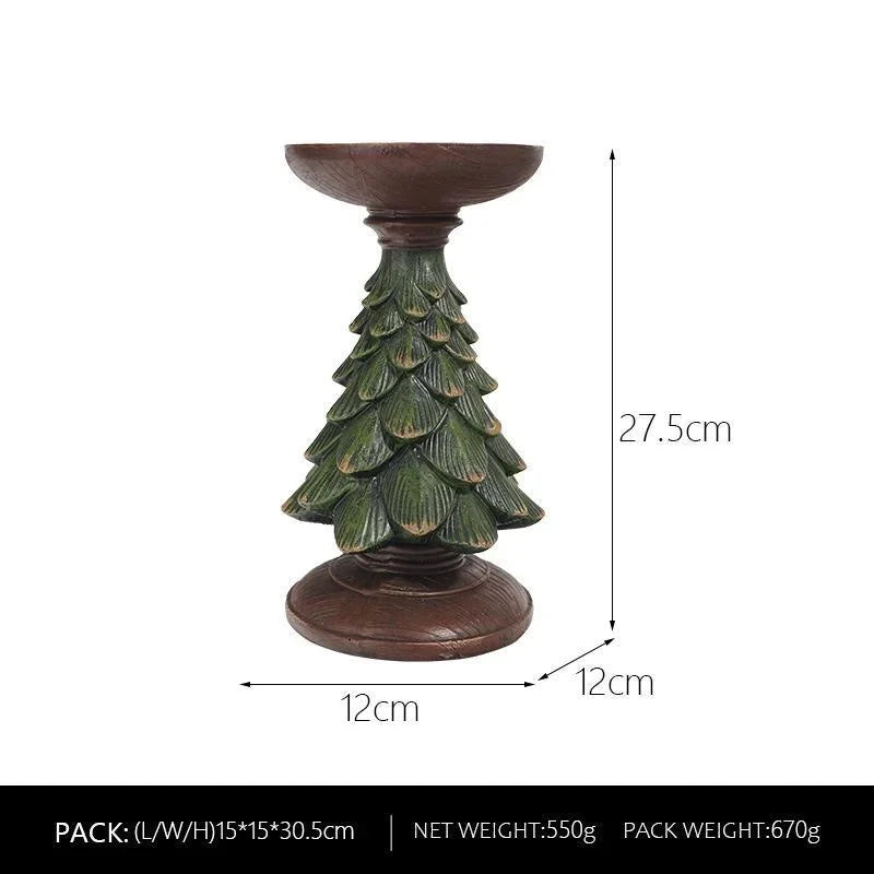 Christmas Tree Candle Holder – Resin Festive Candlestick Decor Candle Holder Axl L