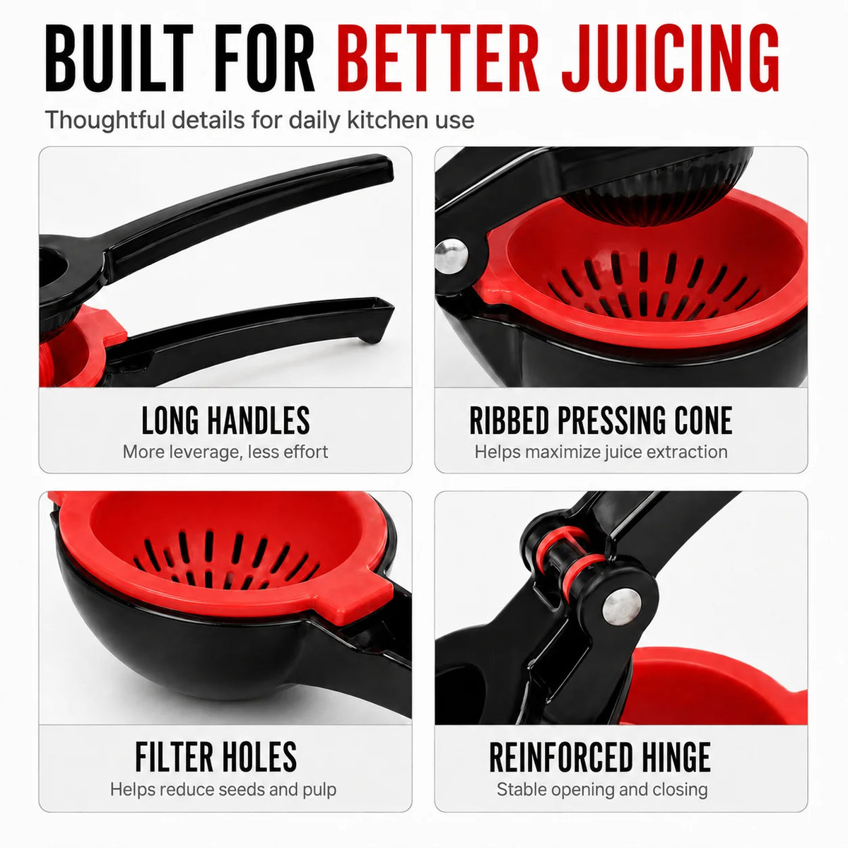 Uwhise 2-in-1 Heavy Duty Metal Lemon Squeezer & Citrus Juicer Citrus Juicer Press Axl