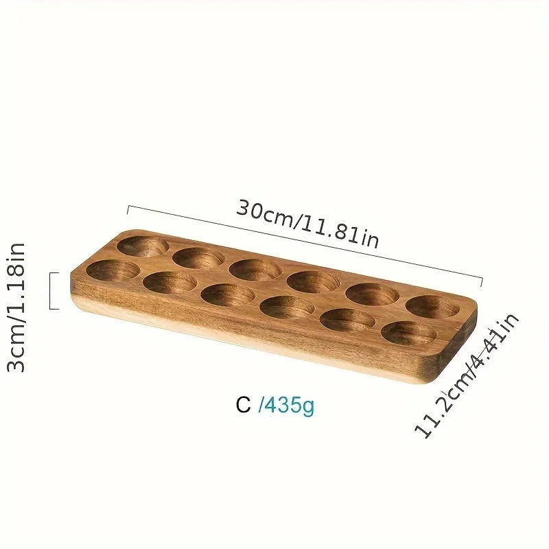 KEMORELA Wooden Egg Storage Box – Multi-Compartment Organizer Egg Storage Organizer Axl 12-hole