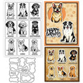 Dog Clear Stamp & Cutting Dies Set – 10 Breeds Card Making Stamp & Die Cut Set Axl AECH04-19304