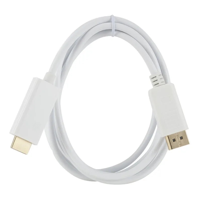 DisplayPort to HDMI Cable 1.8m – 1080p HD Adapter for PC & Laptop DP to HDMI Cable Axl White-1pcs