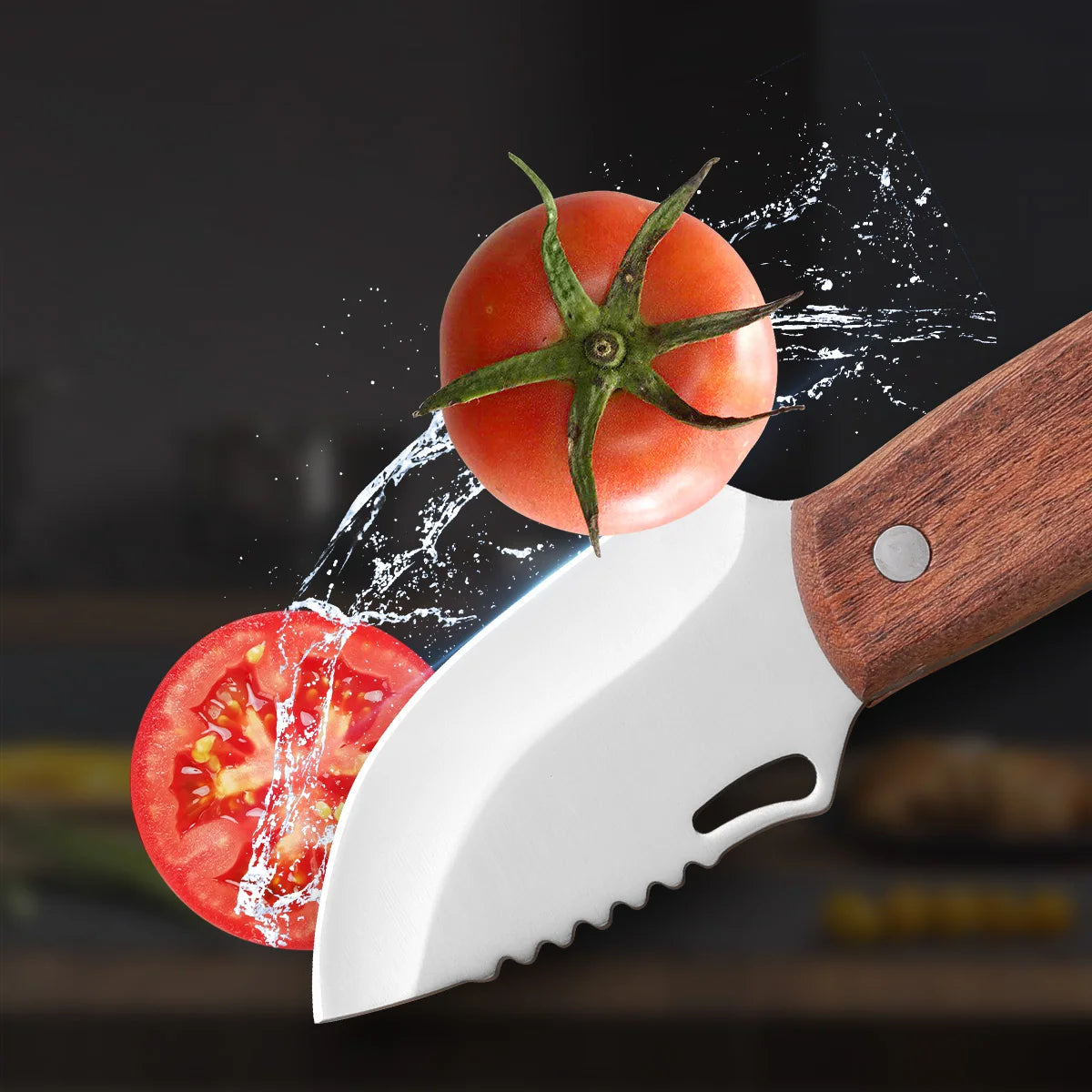 Stainless Steel Boning & Slicing Kitchen Knife – Wood Handle Kitchen Knife Axl