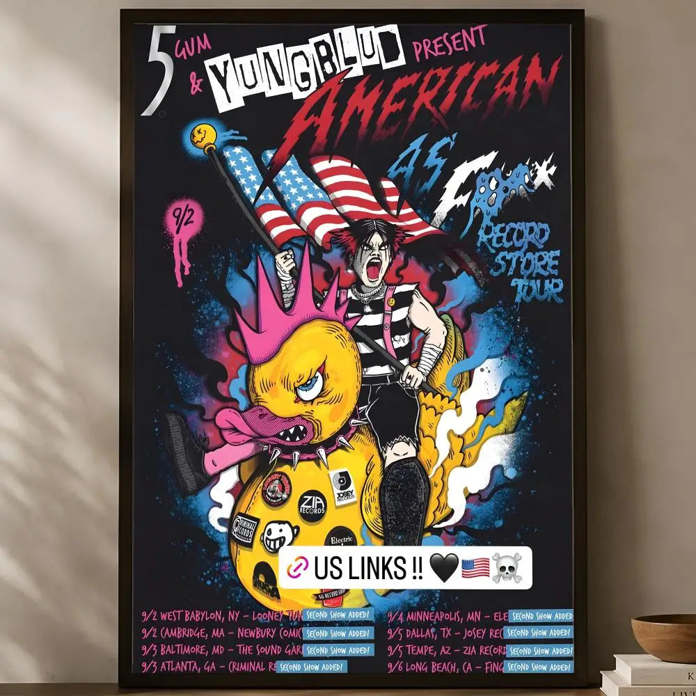Yungblud HD PVC Self-Stick Wall Poster – Waterproof Decor Wall Art Poster Axl White18 15X20cmNoframe
