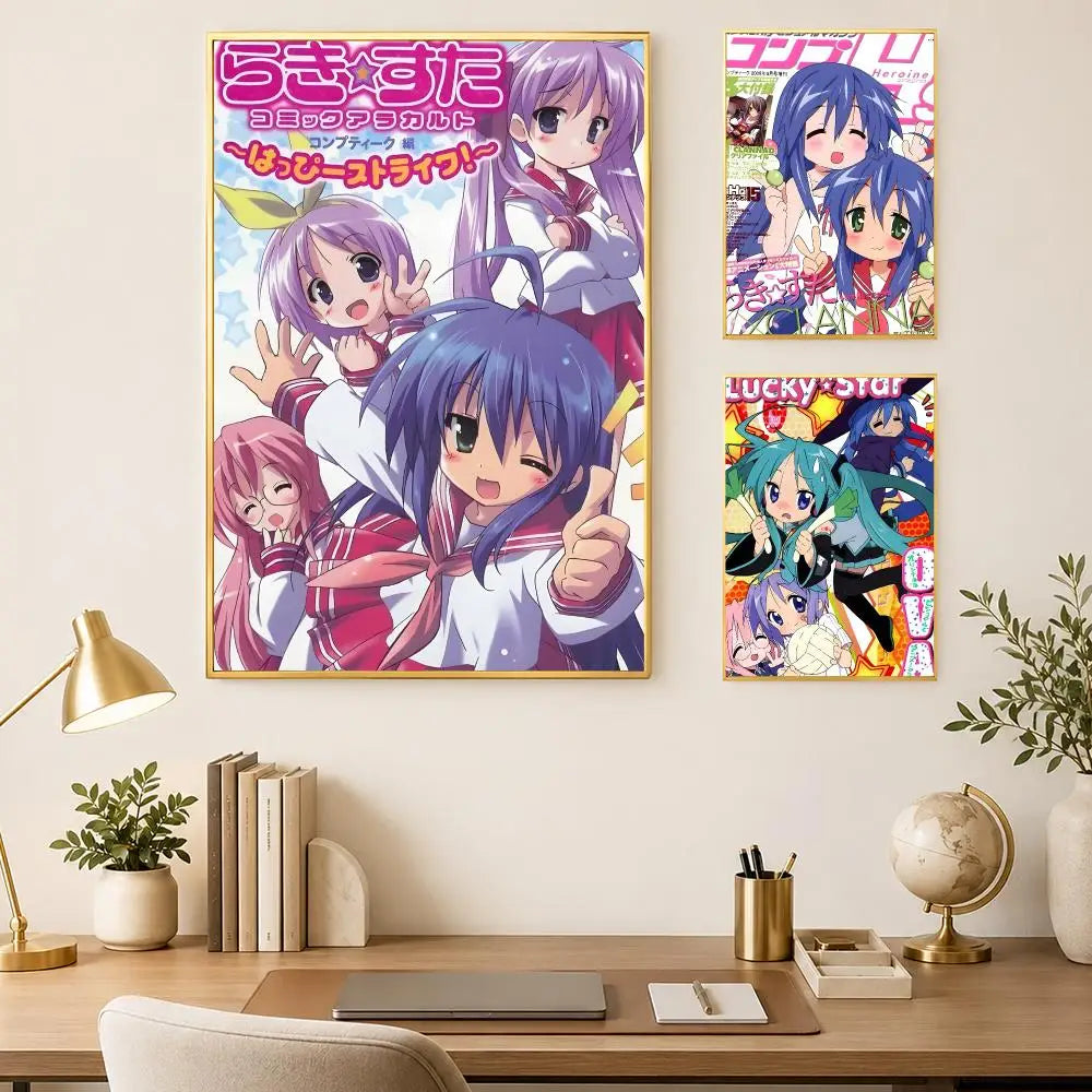Lucky Star Anime Self-Stick HD Wall Poster – Waterproof PVC Anime Wall Poster Axl