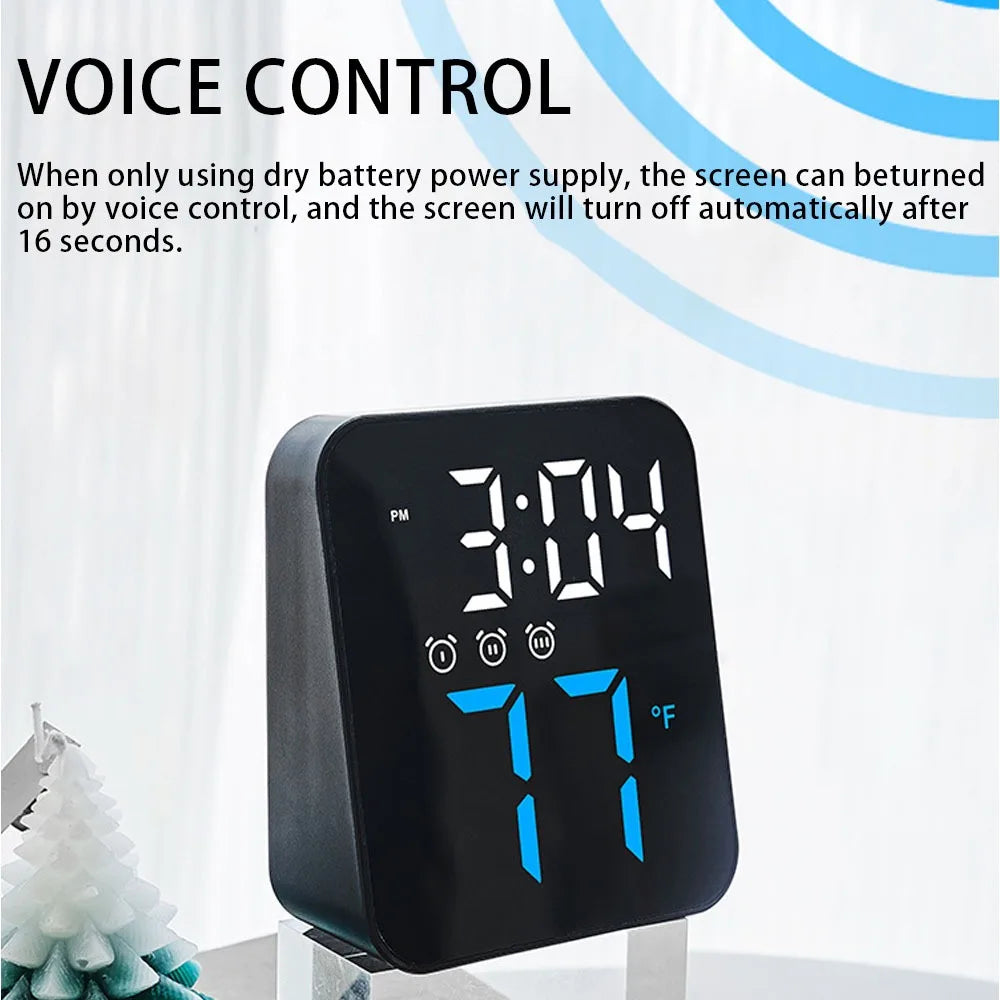 LED Digital Alarm Clock with Temperature Display & Backlight Digital Alarm Clock Axl